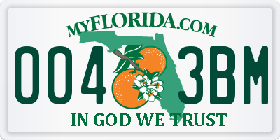 FL license plate 0043BM