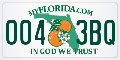 FL license plate 0043BQ