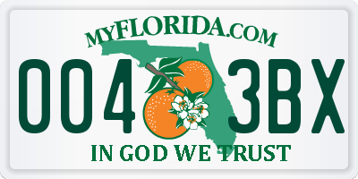 FL license plate 0043BX