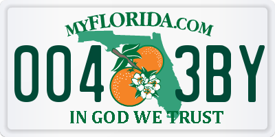 FL license plate 0043BY
