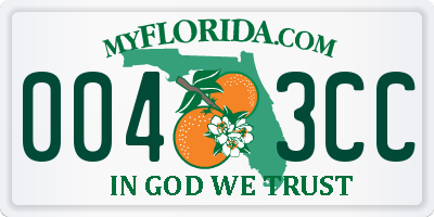 FL license plate 0043CC