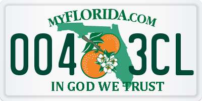 FL license plate 0043CL