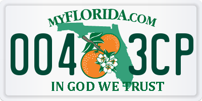 FL license plate 0043CP