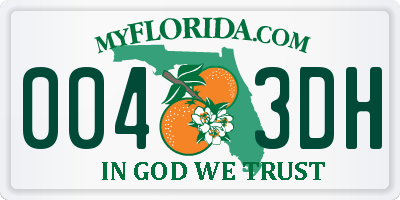 FL license plate 0043DH
