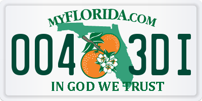 FL license plate 0043DI