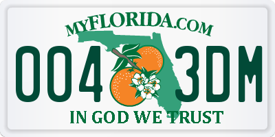 FL license plate 0043DM