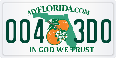 FL license plate 0043DO
