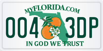 FL license plate 0043DP