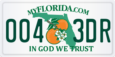 FL license plate 0043DR