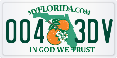 FL license plate 0043DV