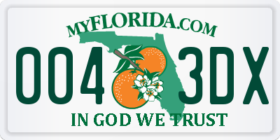 FL license plate 0043DX