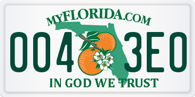 FL license plate 0043EO