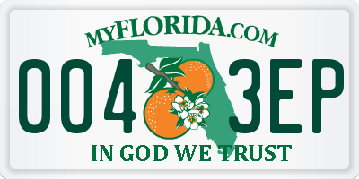 FL license plate 0043EP