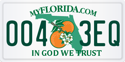 FL license plate 0043EQ