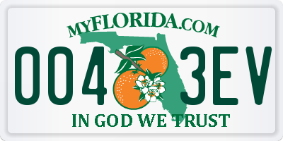 FL license plate 0043EV