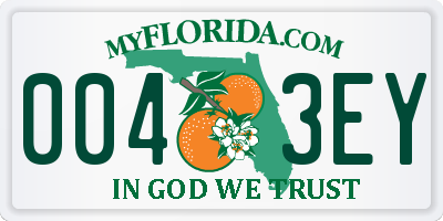 FL license plate 0043EY