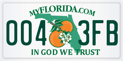 FL license plate 0043FB