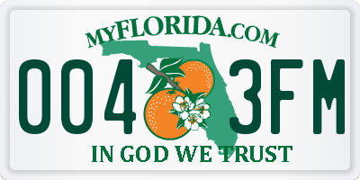 FL license plate 0043FM