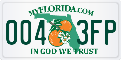 FL license plate 0043FP