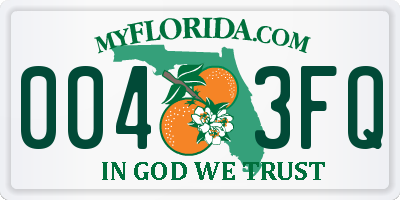 FL license plate 0043FQ
