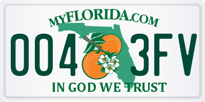 FL license plate 0043FV