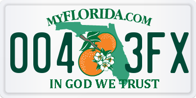 FL license plate 0043FX
