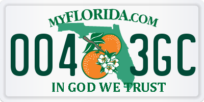 FL license plate 0043GC