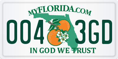 FL license plate 0043GD