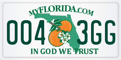 FL license plate 0043GG