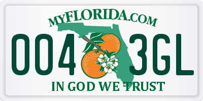 FL license plate 0043GL