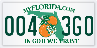 FL license plate 0043GO