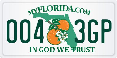 FL license plate 0043GP