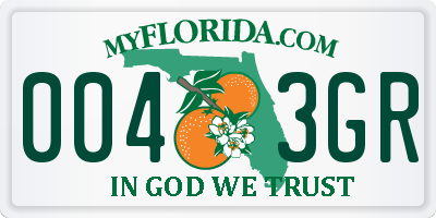 FL license plate 0043GR
