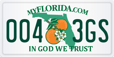 FL license plate 0043GS