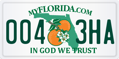 FL license plate 0043HA