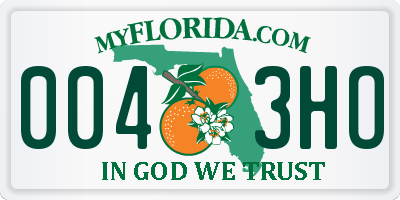 FL license plate 0043HO
