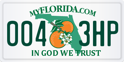 FL license plate 0043HP