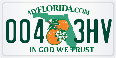 FL license plate 0043HV