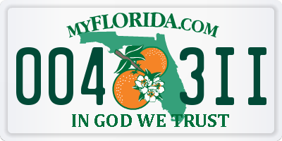 FL license plate 0043II