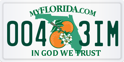FL license plate 0043IM