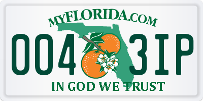 FL license plate 0043IP
