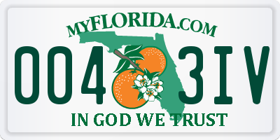 FL license plate 0043IV