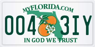 FL license plate 0043IY