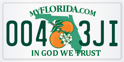 FL license plate 0043JI