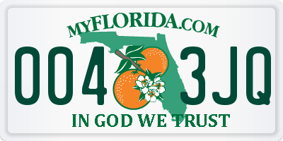 FL license plate 0043JQ