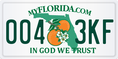 FL license plate 0043KF