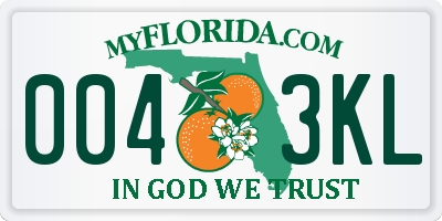 FL license plate 0043KL