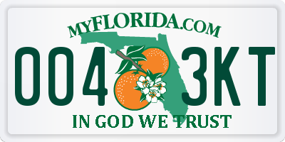 FL license plate 0043KT