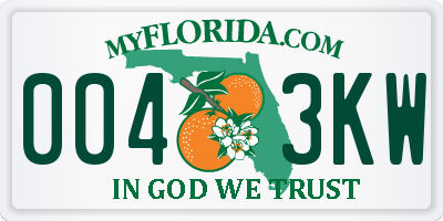 FL license plate 0043KW
