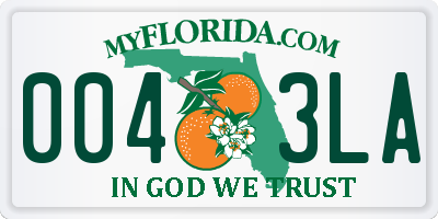 FL license plate 0043LA